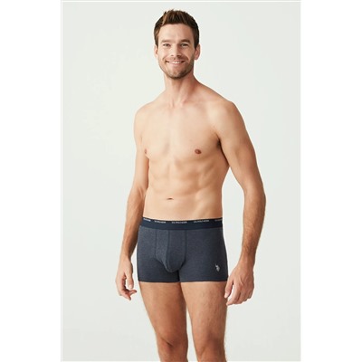 U.S. Polo Assn. Erkek Lacivert - Lacivert Melanj 3 Lü Boxer