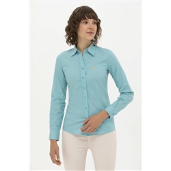 Kadın Mint Uzun Kollu Basic Gömlek
