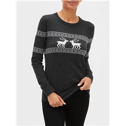 Pattern Crewneck Sweater