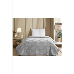 Özdilek Trendy Art Deco Çift Kişilik Battaniye (220X240)-KOYU GRİ