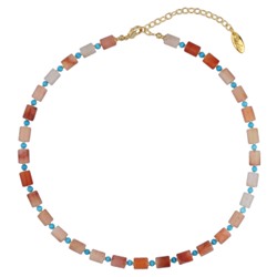 Колье Селена Селена (яшма красная; покрытие золото) 40-46см