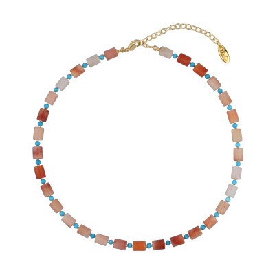 Колье Селена Селена (яшма красная; покрытие золото) 40-46см