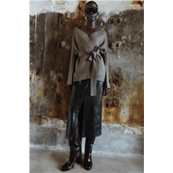 BELTED KNIT CARDIGAN