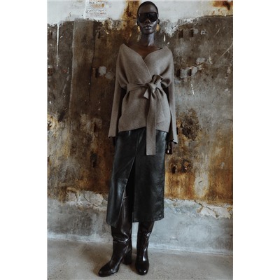 BELTED KNIT CARDIGAN