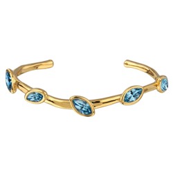 Браслет Эйва (кристаллы SW аквамарин; покрытие золото), Есть комплект