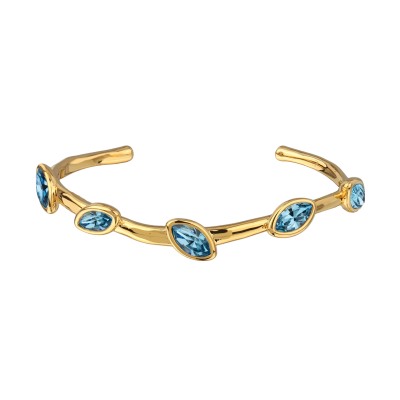 Браслет Эйва (кристаллы SW аквамарин; покрытие золото), Есть комплект