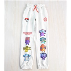 Женские штаны из плотного хлопка с офсетной печатью