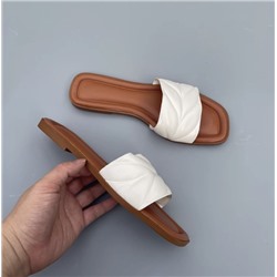 Женские летние шлепки с узором в виде листьев в британском стиле   ШАНЕЛ*Ь