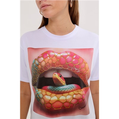 Футболка с принтом (змея)