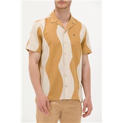 Erkek Camel Kısa Kollu Gömlek