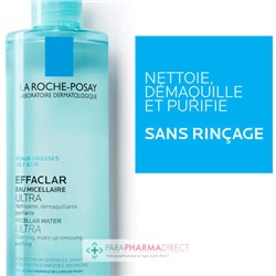 La Roche Posay Effaclar Eau Micellaire Ultra - Peaux Grasses 2x400mlLot  × 2