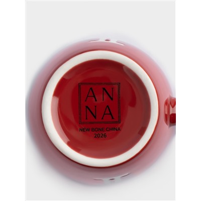 Кружка, 380 мл, 2 шт, фарфор N, зеленая/бордовая, Елка/Щелкунчик, New year