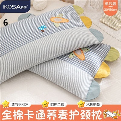 Детская подушка из хлопка с наполнением из гречневой шелухи