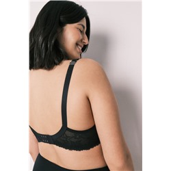 Sujetador reductor microfibra y encaje negro REAL