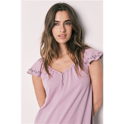 Camisón corto 100% algodón rosa