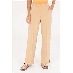 Kadın Camel Örme Pantolon