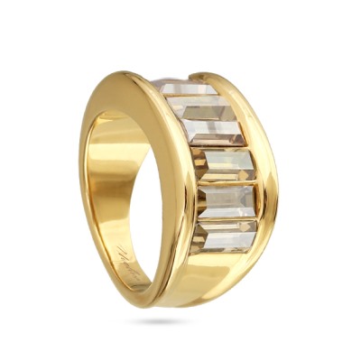 Кольцо Богемия (кристаллы SW шампань; покрытие золото), Есть комплект