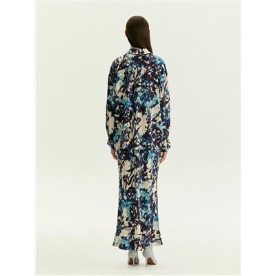 Рубашка с абстрактным принтом из 100% вискозы, B3245/graphica