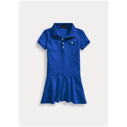 Girls 2-6x Stretch Cotton Mesh Polo Dress