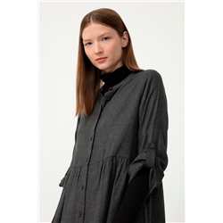 Vestido camisero Gris oscuro