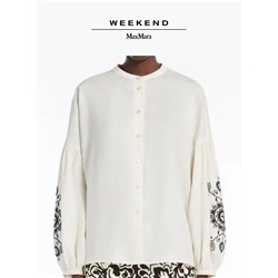 Льняная женская рубашка с красивой вышивкой  МАКС МАР*А