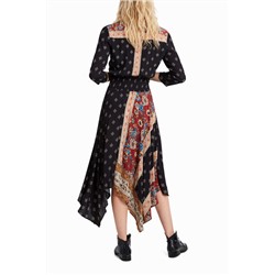 Vestido largo patch asimétrico