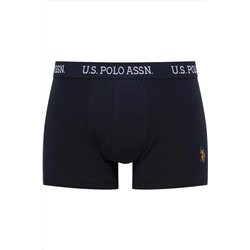 U.S. Polo Assn. Erkek 2'li Boxer Seti - Lacivert ve Renkli Baskılı Pamuklu İç Giyim
