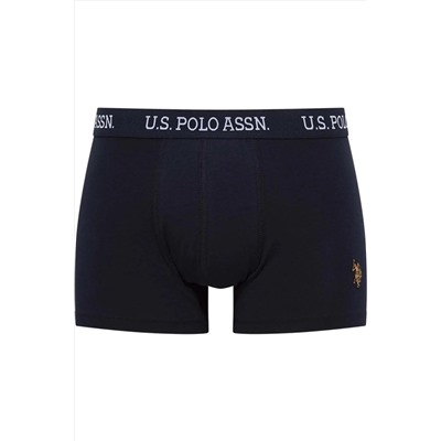 U.S. Polo Assn. Erkek 2'li Boxer Seti - Lacivert ve Renkli Baskılı Pamuklu İç Giyim