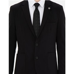 Siyah Esnek Fit Blazer Ceket