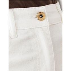 Укороченные джинсы из эластичного денима средней плотности