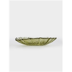 Блюдо, 16х14 см, стекло, зеленое, Лист, Autumn forest