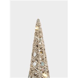 Ель-конус, 60 см, с подсветкой, полиэстер/металл, шампань, Celebration