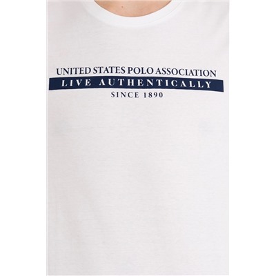 Erkek Beyaz Bisiklet Yaka Tişört