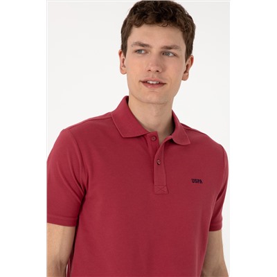 Erkek Regular Fit Polo Yaka Vişne Basic Tişört