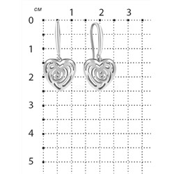 Серьги из серебра родированные 925 пробы CTE-12319