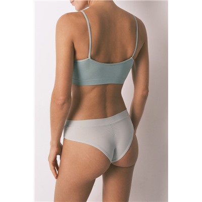 Braga brasileña ancha fruncida verde