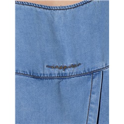 Топ с вырезом лодочка и асимметричным разрезом на спине из джинсового лиоцелла