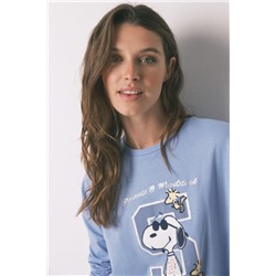 Pijama largo algodón Snoopy azul
