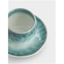 Чашка с блюдцем, 120 мл, голубая, Nuances