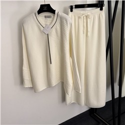 Женский вязаный костюм в полоску с кисточками  Brunell*o Cucinell*i