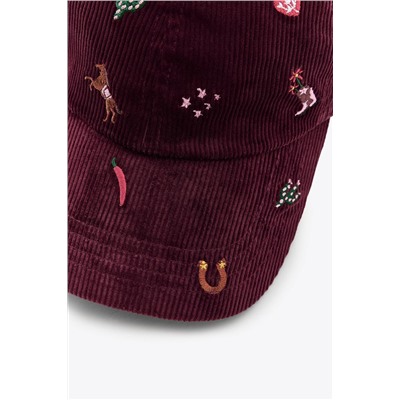 EMBROIDERED CORDUROY CAP