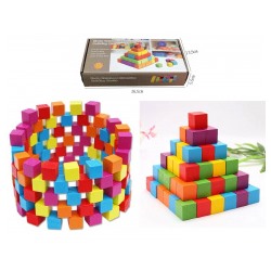 Кубики развивающие цветные, дерево