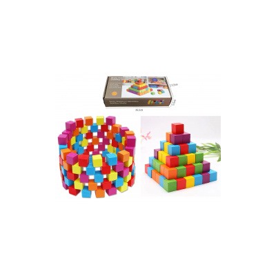 Кубики развивающие цветные, дерево