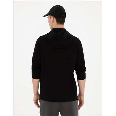 Siyah Regular Fit Örme Hırka