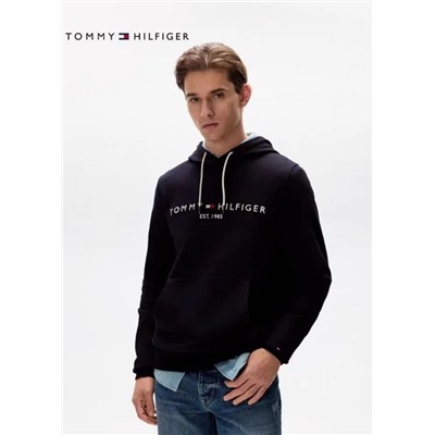 Парная толстовка с длинными рукавами из простого хлопкового трикотажа ТОММИ ХИЛФИГЕ*Р