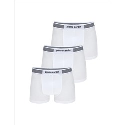 Beyaz Pamuk Modal Karışımlı 3'lü Boxer