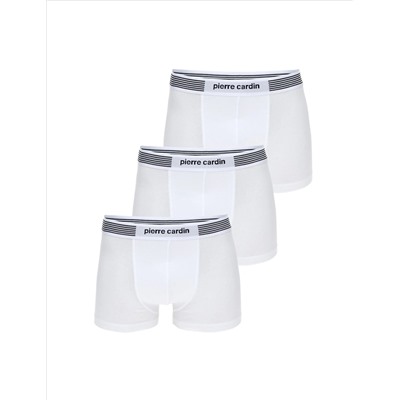 Beyaz Pamuk Modal Karışımlı 3'lü Boxer
