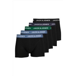 Jack & Jones Erkek Logolu Beli Lastikli 5'li Boxer Paketi - Solid