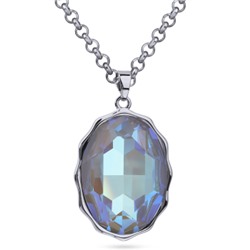 Кулон Сияние (кристаллы SW серо-синие; покрытие родий) 90-95см, Есть комплект