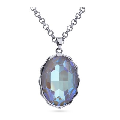 Кулон Сияние (кристаллы SW серо-синие; покрытие родий) 90-95см, Есть комплект